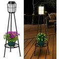 thumbnail image 1 of 2 Pack Solar Lights Outdoor with Plant Stands, Solar Floor Lamp, Solar Powered Street Lights Metal Tripod Deck Lights, Patio Decor for Garden Yard Pathway Driveway Porch, 1 of 9