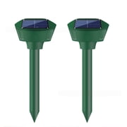 2 Pack Solar Mole Repeller Gopher Deterrent Outdoor Groundhog Repellent Ultrasonic Snake Repeller With LED Lightsfor Yard Lawn Garden