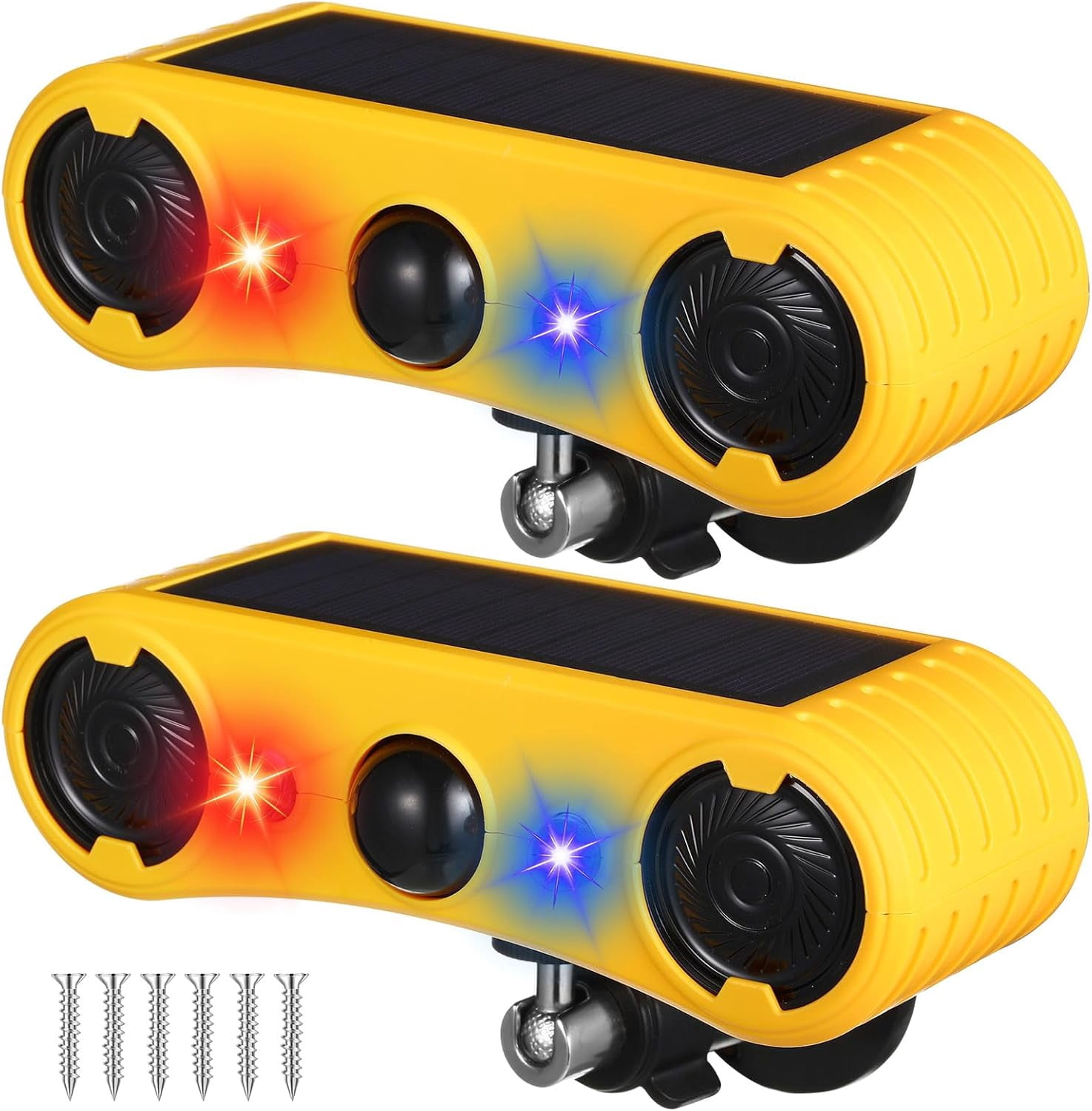 2-Pack Solar Motion Sensor Alarm 129dB, Strobe Light, 13 Sounds, 4 ...