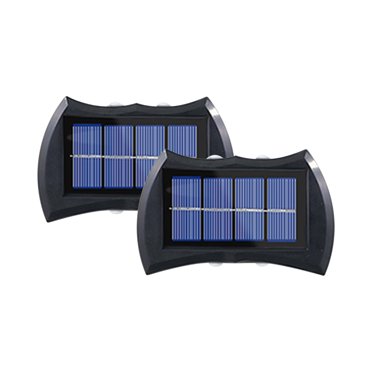 Claoner 4-Pack Solar Outdoor LED Wall Lights – Dusk To Dawn, Up/Down Lighting, Warm White
