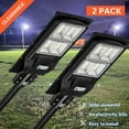 thumbnail image 1 of 2 Pack Solar Parking lot Lights Solar Street Light for Outdoor,30,000 lumens,18,000 mAH Battery, High Lumens LED Solar Power Street Lamp Outdoor Dusk to Dawn for Parking Lot, Yard, Garage and Garden, 1 of 10