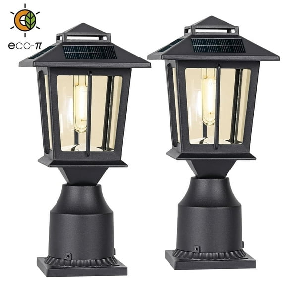 2 pack Solar Post Lights Outdoor, IP44 Waterproof & Durable, 12H Long-Lasting LED, Easy Install for Garden, Patio, Deck, Pathway