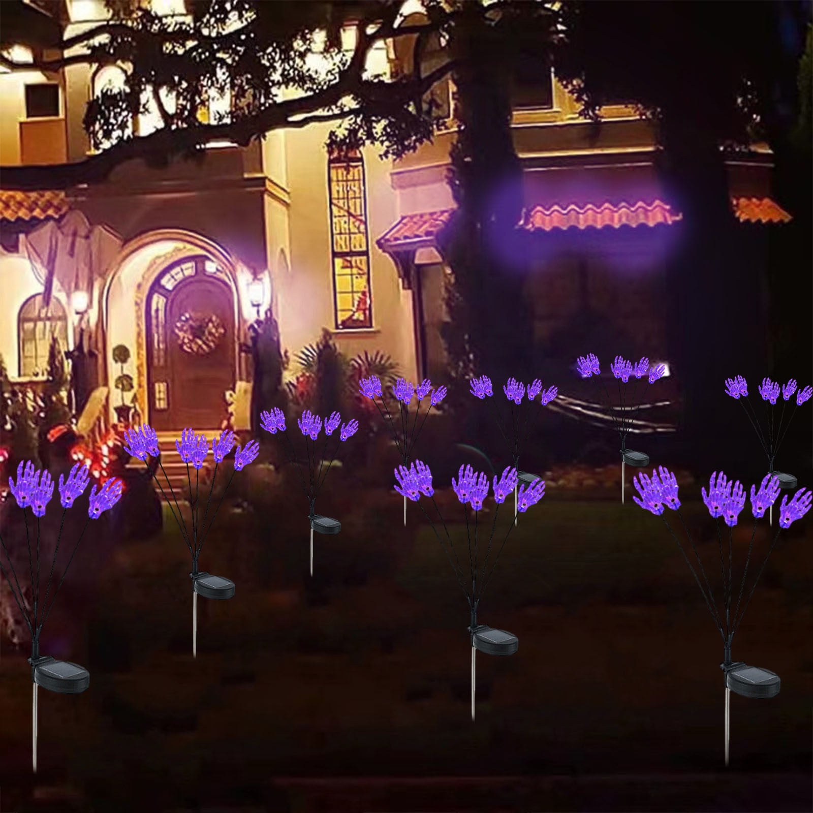 2 Pack Solar Powered Halloween Decorations, Solar Swaying Garden Lights