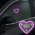 thumbnail image 1 of 2 Pack Solar-Powered Heart Neon Car Window Light | Peach Shape, Interior Decoration, Waterproof, Easy Install, 1 of 6