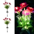 thumbnail image 1 of 2 Pack Solar-Powered LED Floral Floor Lamps, 24in Weatherproof Outdoor/Indoor Decor with 600mAh Battery & Solar Panel for Garden, Patio, Christmas Party, Holiday Decoration, 1 of 6