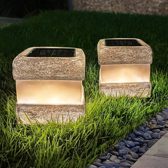 Backpack Rock Design 2 Pack Solar Rock Lights Outdoor Halloween Decorations,Solar Lights ...