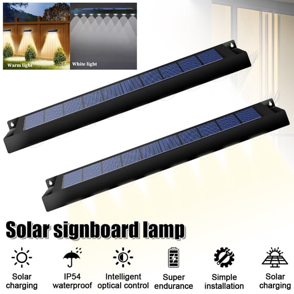 2 Pack Solar Sign Lights, Warm White Outdoor Wall Light, IP65 Waterproof Landscape Spotlights