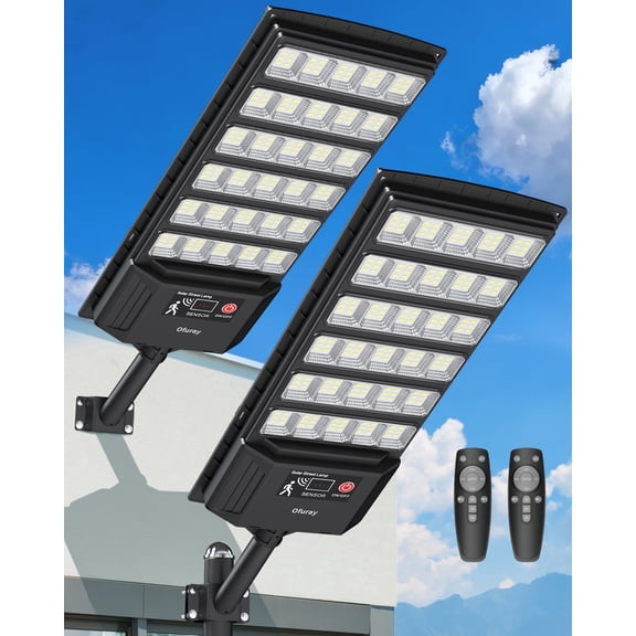 2-Pack Solar Street Light, Motion Sensor LED Solar Lamp, Waterproof Outdoor Lighting for Yard, Road, Garden, Street, Patio