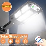 2 Pack Solar Street Lights, Outdoor Street Lamps Motion Sensor, Dusk to Dawn Solar Lights, Street Security Lighting for Home Garden Patio Yard