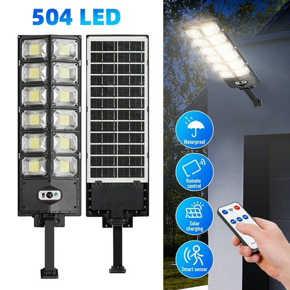 2-Pack Solar Street Lights Outdoor Waterproof,Kepeak 6500K 6000LM Outdoor LED Street Light Dusk to Dawn, Motion Sensor LED Wide Angle Lamp with Remote Control for Parking Lot Yard