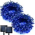 thumbnail image 1 of 2 Pack Solar String Lights,320 LED 104.6ft Solar String Lights Outdoor Waterproof,8 Modes Solar Backyard String Lights for Christmas Tree Halloween Gardens Party Xmas Outdoor(Blue), 1 of 7