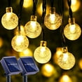 2 Pack Solar String Lights Outdoor, 100LED 39FT Fairy Ball String Lights, 8 Modes Solar Powered