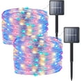 thumbnail image 1 of 2 Pack Solar String Lights Outdoor, 33FT 100 LEDs Solar Powered Fairy Lights,Copper Wire  Lights with 8 Modes for Patio Yard Tree Wedding Party Christmas Decor (Multicolor), 1 of 6