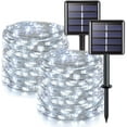 thumbnail image 1 of 2 Pack Solar String Lights Outdoor Waterproof, Each 33FT 100 LED Solar Lights Outdoor, 8 Modes White Fairy Light for Outside Yard Tree Patio Garden Wedding Christmas Decorations, 1 of 18