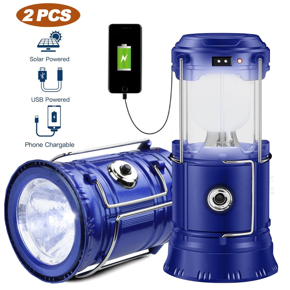 4 Pack Solar USB Rechargeable LED Camping Lantern - Bright COB Light, Magnetic Base & Phone Charger - View #9