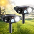 thumbnail image 1 of 2 Pack Solar Ultrasonic Animal Repeller, Motion Activated, Built-in Flash Light, Waterproof Outdoor Pest Deterrent for Garden Yard Farm, 1 of 7