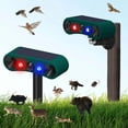 thumbnail image 1 of 2-Pack Solar Ultrasonic Animal Repeller with Motion Sensor, 130dB Siren & Strobe Lights, 4 Modes, IP55 Waterproof for Outdoor – Deters Deer, Raccoons, Cats, Dogs, Squirrels from Yard, Garden, Farm, 1 of 12