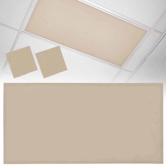 2 Pack Solid Color Fluorescent Light Covers for Ceiling Lights Light Khaki Magnetic Ceiling Light Covers Overhead Light Filters for Office Classroom Home