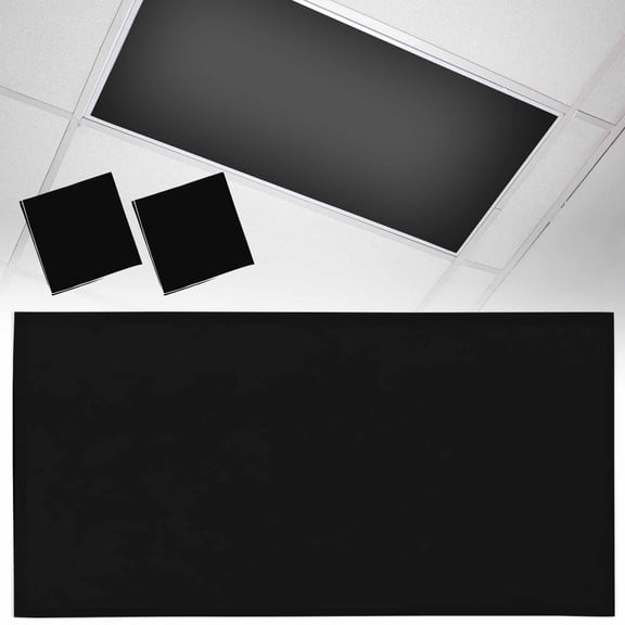 2 Pack Solid Color Fluorescent Light Covers for Ceiling Lights Black Magnetic Ceiling Light Covers Overhead Light Filters for Office Classroom Home