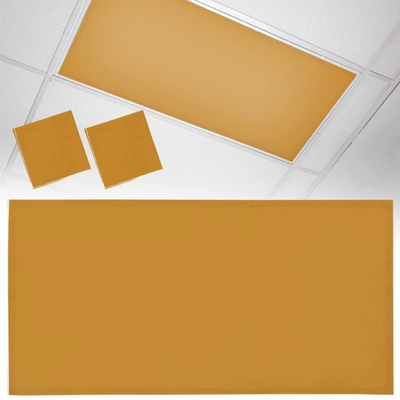 2 Pack Solid Color Fluorescent Light Covers for Ceiling Lights Ginger Magnetic Ceiling Light Covers Overhead Light Filters for Office Classroom Home