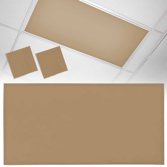 2 Pack Solid Color Fluorescent Light Covers for Ceiling Lights Khaki Magnetic Ceiling Light Covers Overhead Light Filters for Office Classroom Home