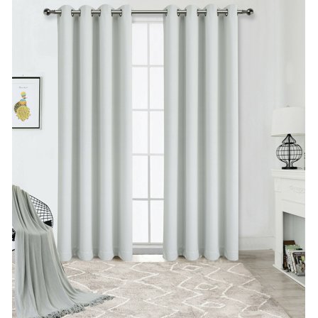 2 Pack: Solid Colored 100% Energy Saving Hotel Max Blackout Thermal Curtain Panels - Silver, 84 in. Long