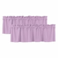 thumbnail image 1 of 2 Pack Solid Light Valance for Window Purple Kitchen Valance Rod Pocket Short Curtain Topper Decorative Window Treatment for Living Room Bedroom 54"x18", 1 of 8