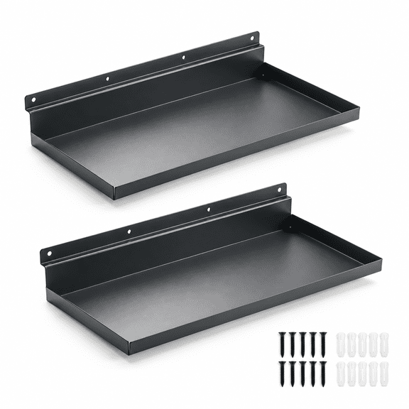 2 Pack Solid Metal Garage Wall Shelves Compatible With Gladiator Geartrack & Gearwall