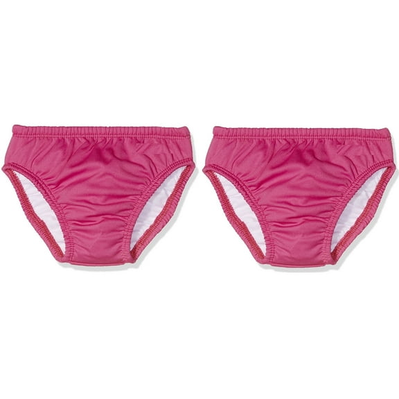 2-Pack Solid Pink Reusable Swim Diaper, Medium, 6-12 Months, 17-22 pounds