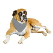 2-Pack Solid Polyester Dog Neckerchief Triangle Bibs - Extra Large Grey