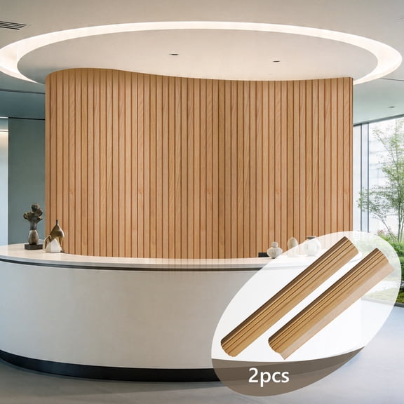 2-Pack Solid Wood Acoustic Wall Panels-White Oak/Walnut, Covers 8 Ft, For Living Rooms, Column Wraps, Custom Volumetric Density is 200 kg/m