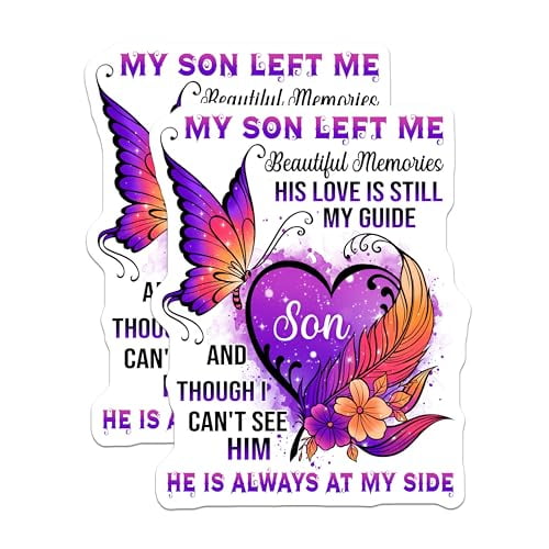 (2 Pack) My Son Left - My Guide Memorial Magnets - Beautiful Memories - Heartwarming Remembrance - 5" On Longest Side - for Cars, Fridges, Toolboxes - Made in USA - MAG6136