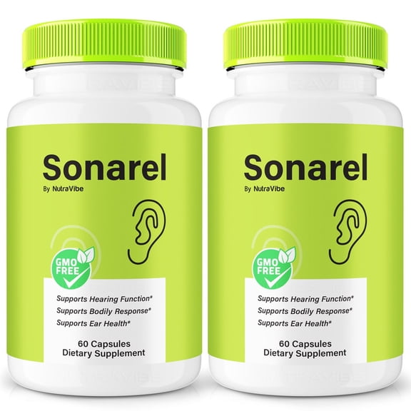 (2 Pack) Sonarel Capsules Original Formula with a Natural Blend to Support Ear Health, Hearing Comfort & Auditory Balance | Clean and Gentle, Easy-to-Take Daily Pills (120 Capsules)