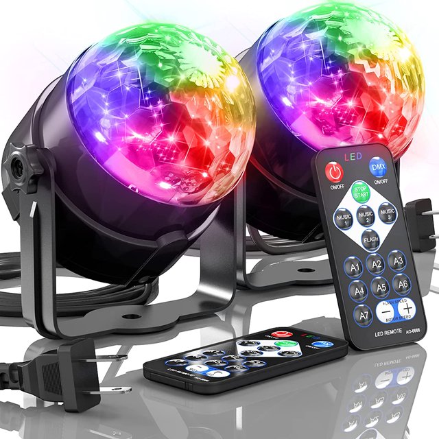 [2Pack] Sound Activated Party Lights with Remote Control Dj Lighting