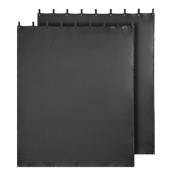 2-Pack Soundproofing Blankets, 96x80 Inch Acoustic Curtains with Grommets for Noise Reduction, Studio, Window, Door, and Light Blocking, Black