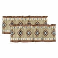 thumbnail image 1 of 2 Pack Southwest Geometric Valance for Window Bohemian Tribal Style Khaki Kitchen Valance Rod Pocket Short Curtain Topper Decorative Window Treatment for Living Room Bedroom 42"x12", 1 of 8