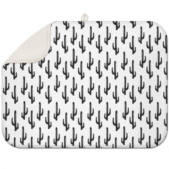 2 Pack Southwestern Cactus Dish Mats Super Absorbent & Quick Dry, Heat Resistant & Foldable (Desert Cactus Art)