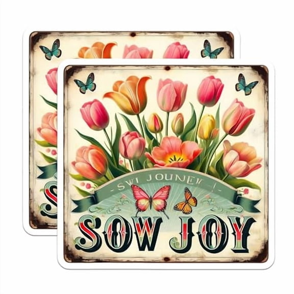(2 Pack) Sow Joy Magnets - Inspirational Flower Art - Vibrant Motivational Decor for Home, Kitchen, Office - 5" On Longest Side - for Cars, Fridges, Toolboxes - Made in USA - MAG6853