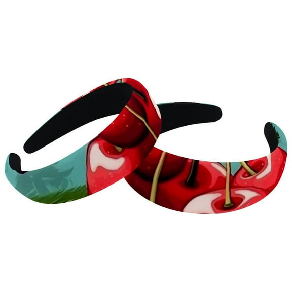 2 Pack Spa Headband for Washing Face Makeup Headband Bubble Soft Hairband for Women Girl Puffy Padded Head-wear Thick Hair Accessory, Cherry