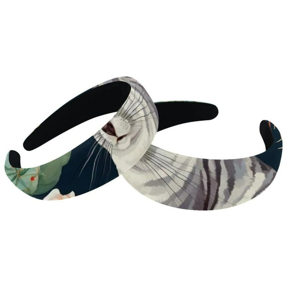 2 Pack Spa Headbands for Women Ladies- Puffy Makeup Headband Chinchilla Hair Bands for Washing Face