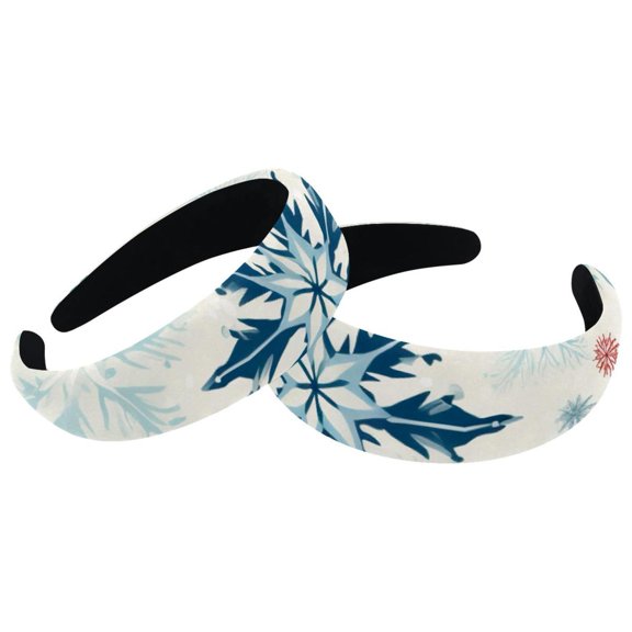 2 Pack Spa Headbands for Women Ladies- Puffy Makeup Headband Christmas Snow Hair Bands for Washing Face