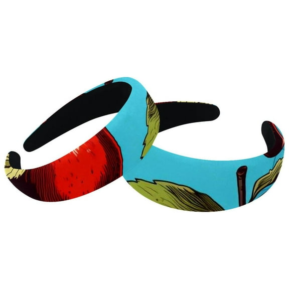 2 Pack Spa Headbands for Women Ladies- Puffy Makeup Headband Fruit Hair Bands for Washing Face