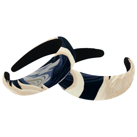 2 Pack Spa Headbands for Women Ladies- Puffy Makeup Headband Swan Hair Bands for Washing Face