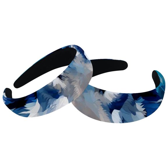 2 Pack Spa Headbands for Women Ladies- Puffy Makeup Headband Wolf Hair Bands for Washing Face