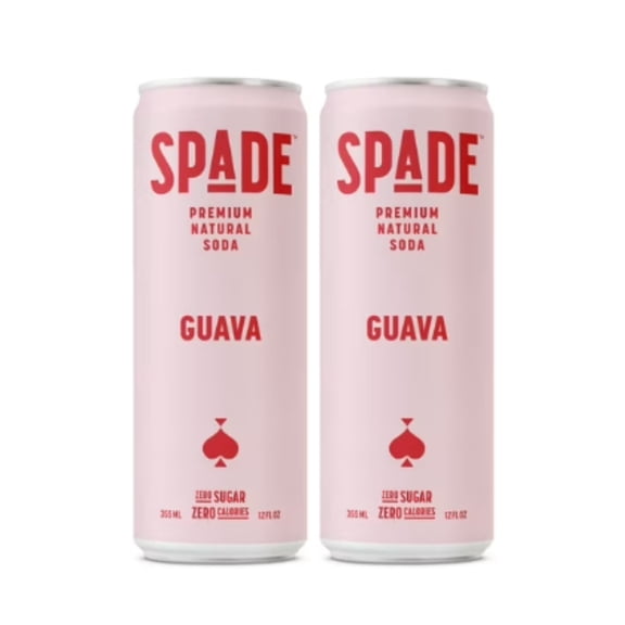 (2 Pack) Spade Guava Soda  Premium All-Natural, Zero Sugar, Zero Calorie, Healthy Non GMO Drink