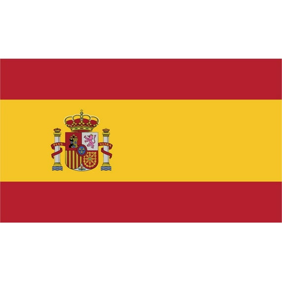2-Pack Spain Flag Decal Sticker | 5-Inches By 3-Inches | Laminated Vinyl Decal | PDS538