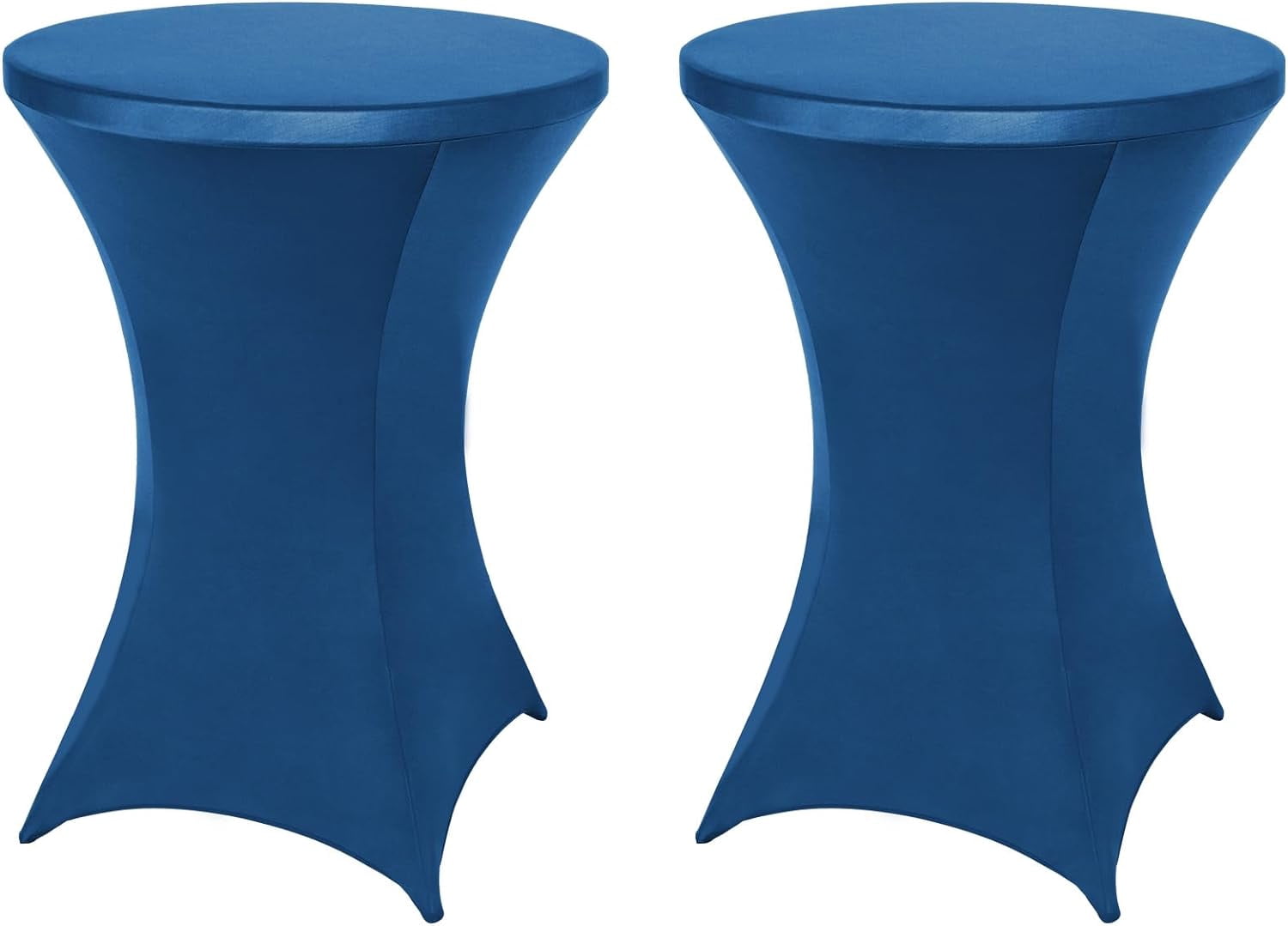 2 Pack Spandex Blue Table Cover, Cocktail Fitted Tablecloths, Round ...