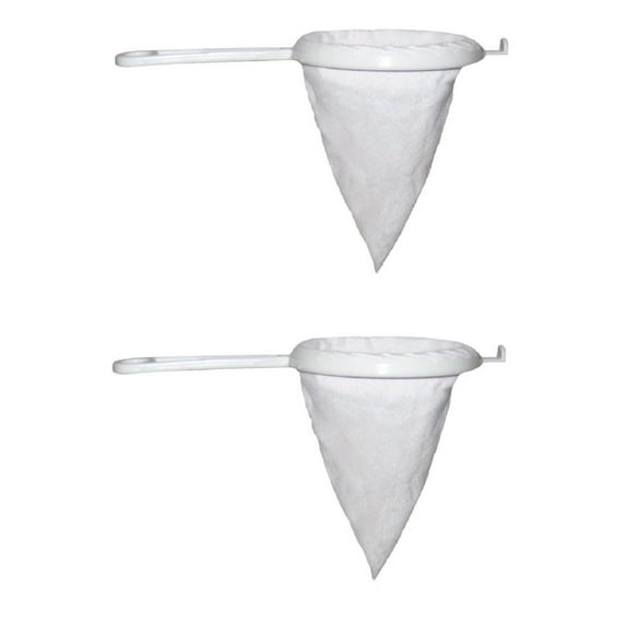 2 Pack Spanish Coffee Filter Strainer Colador De Cafe Cuban-Style Coffee Filter Set: Reusable Flannel Cloth for Sustainable, Rich, and Smooth Brews