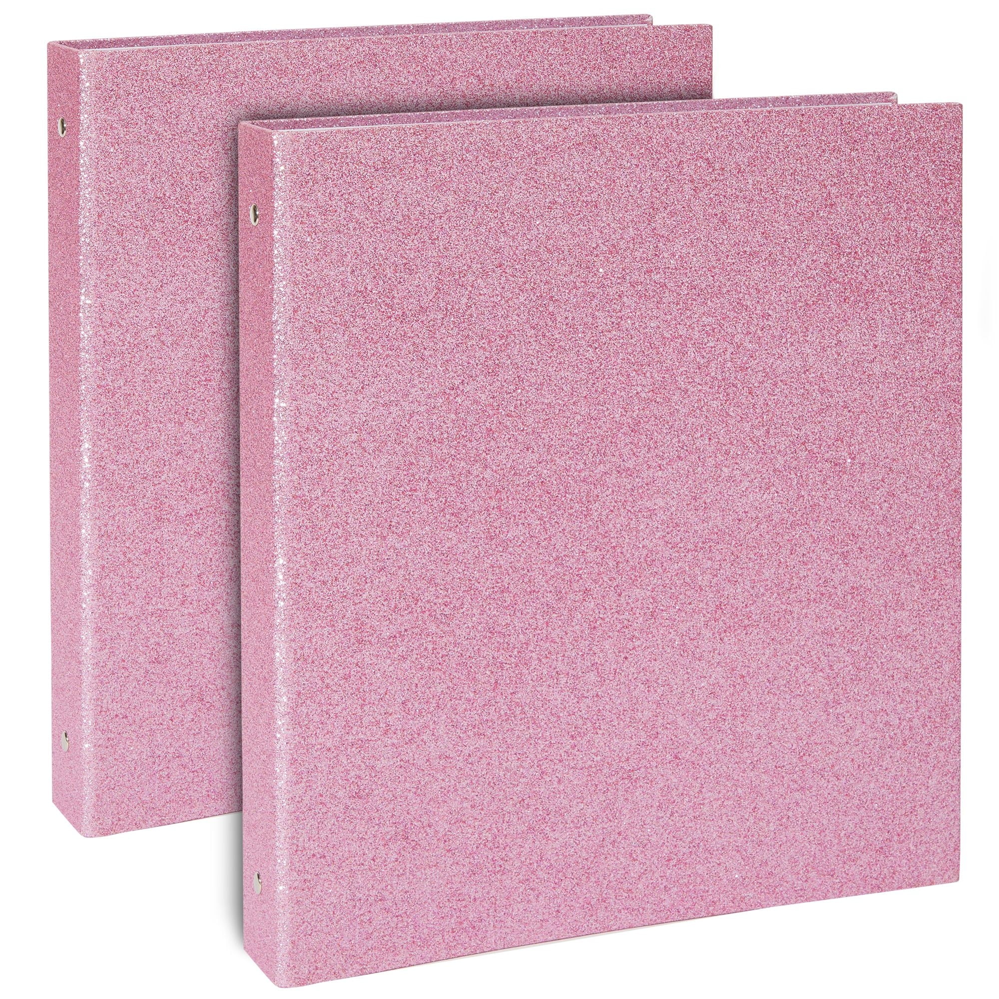 Pink Binder, Linen 3 Ring Binder, File Folder with Gold Hardware (1.5 in),  PACK - Kroger