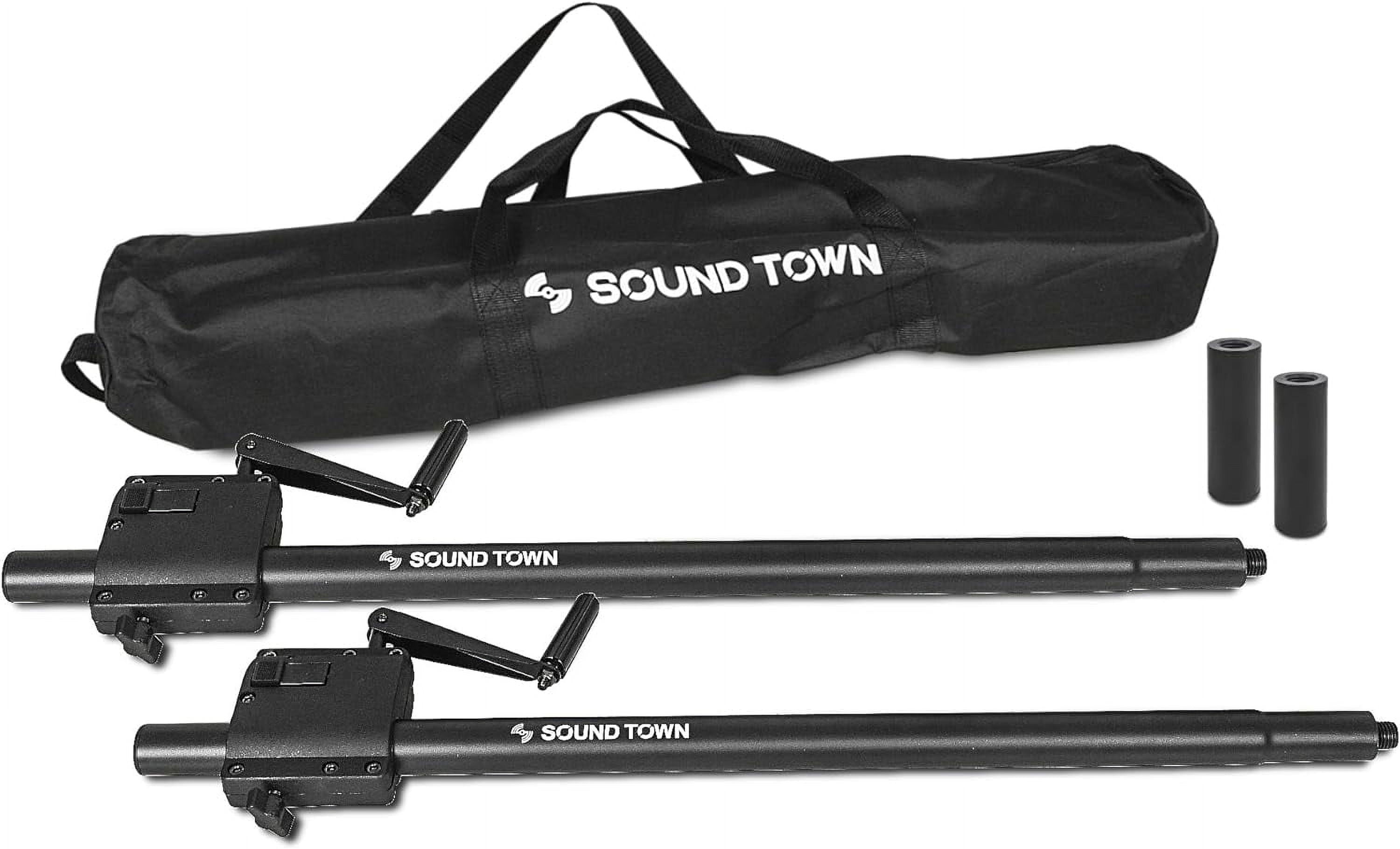 2 Pack Speaker Subwoofer Pole With Crank Up Height Adjustment, Adapter